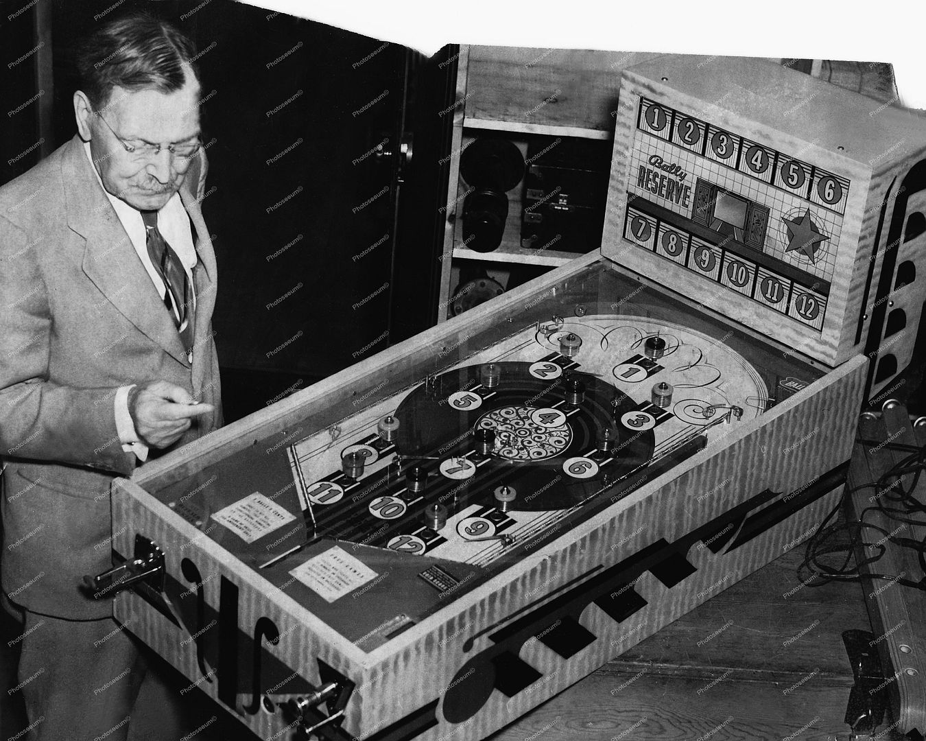 Bally Reserve 1938 Pinball Machine Vintage 8x10 Reprint Of Old Photo